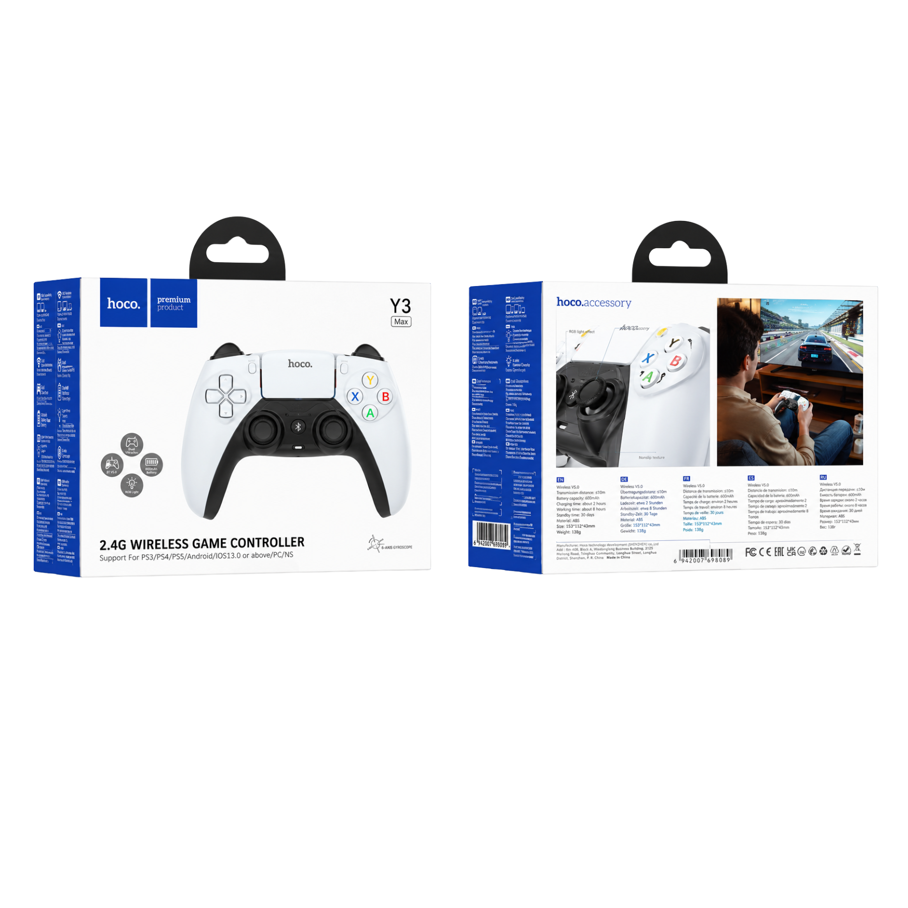 HOCO Phoenix wireless game controller blanco en color blanco