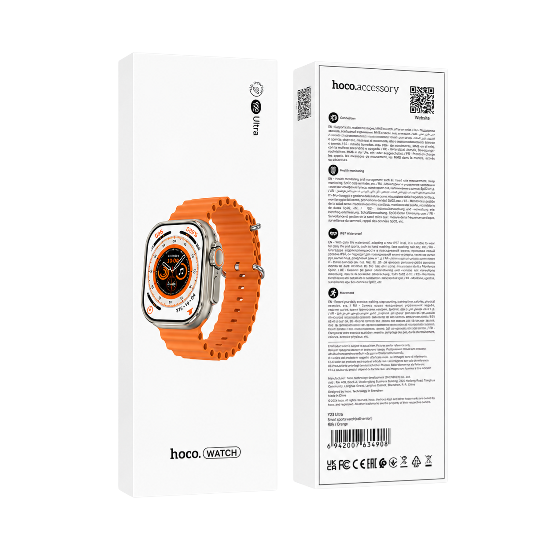 Reloj inteligente HOCO Ultra con llamadas Titanium Gold