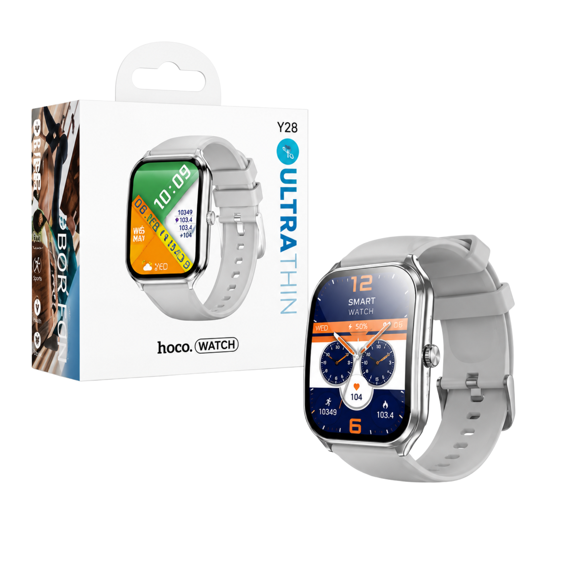 Reloj inteligente HOCO AMOLED con llamadas Silver