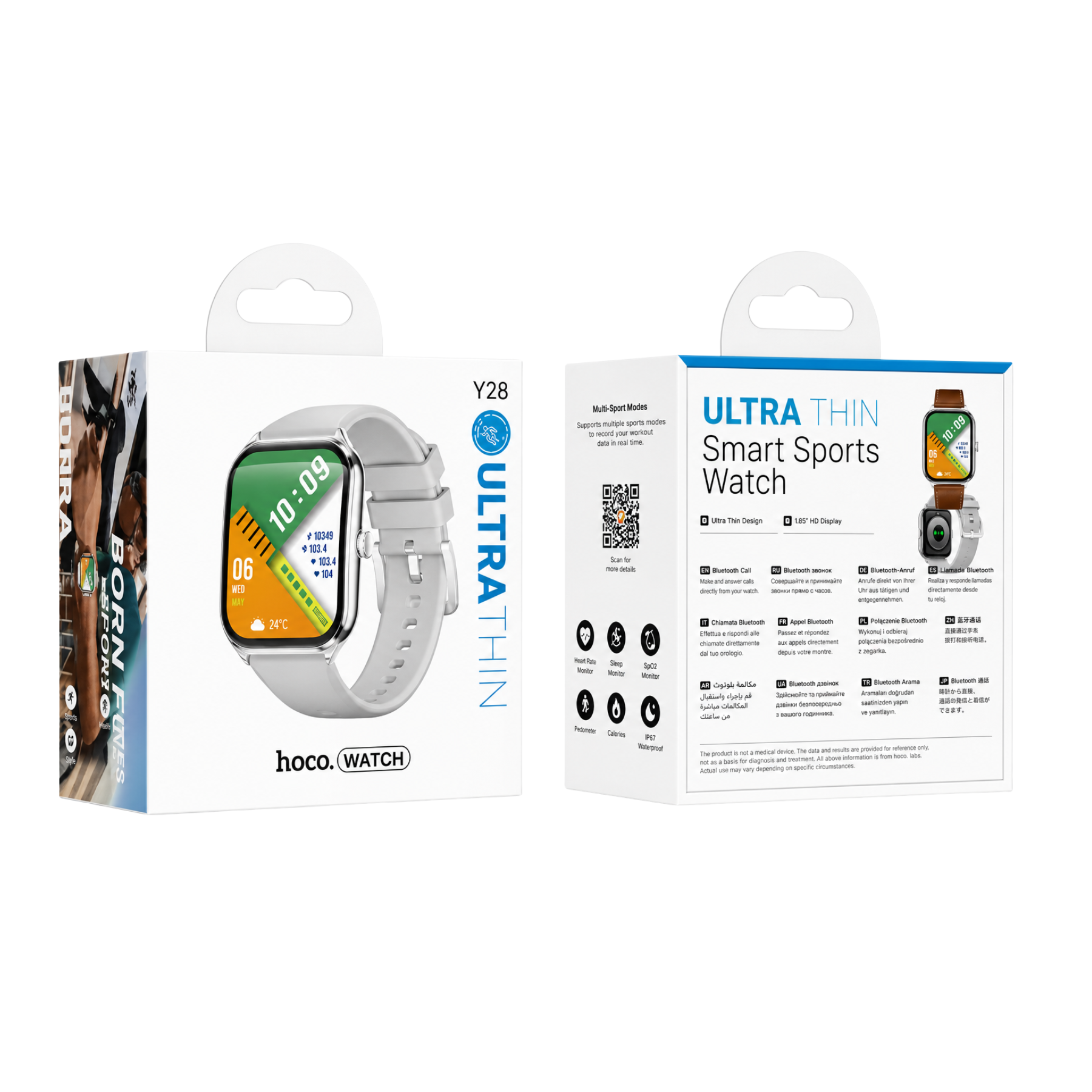 Reloj inteligente HOCO AMOLED con llamadas Silver