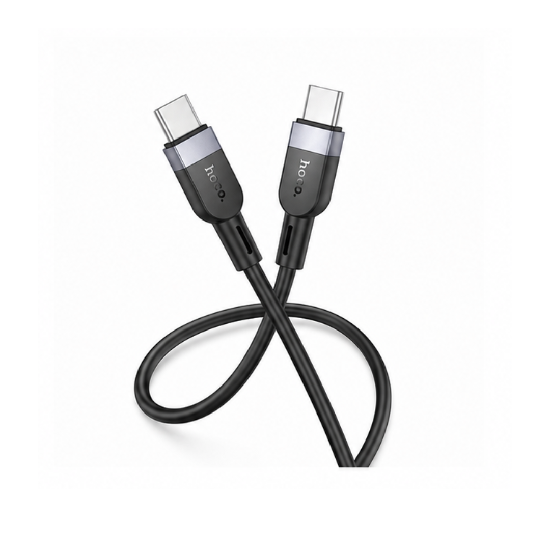 Imagen de Cable HOCO USB C a USB C de Silicona 60W | 1 m en color negro