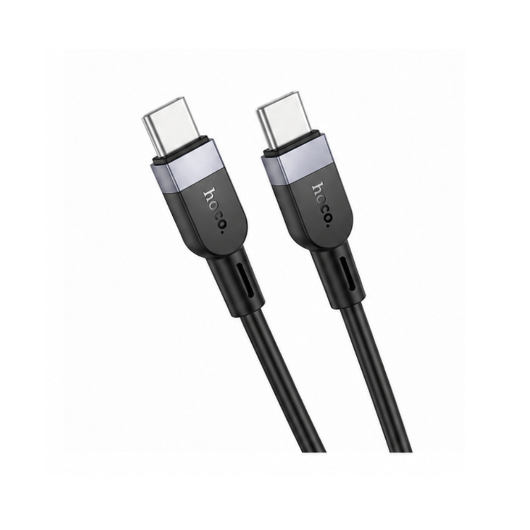Cable HOCO USB C a USB C de Silicona 60W | 1 m en color negro
