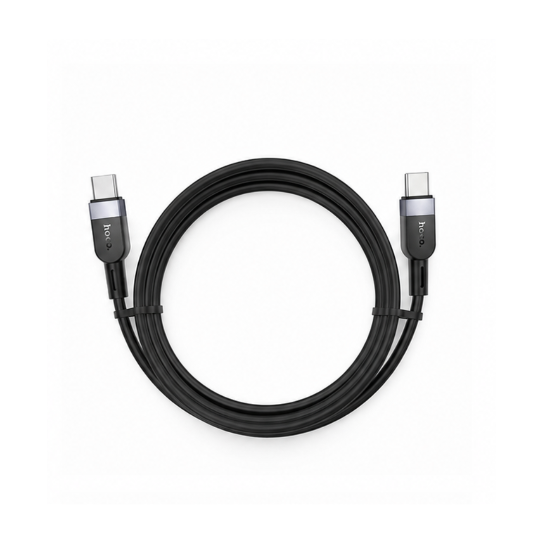 Cable HOCO USB C a USB C de Silicona 60W | 1 m en color negro