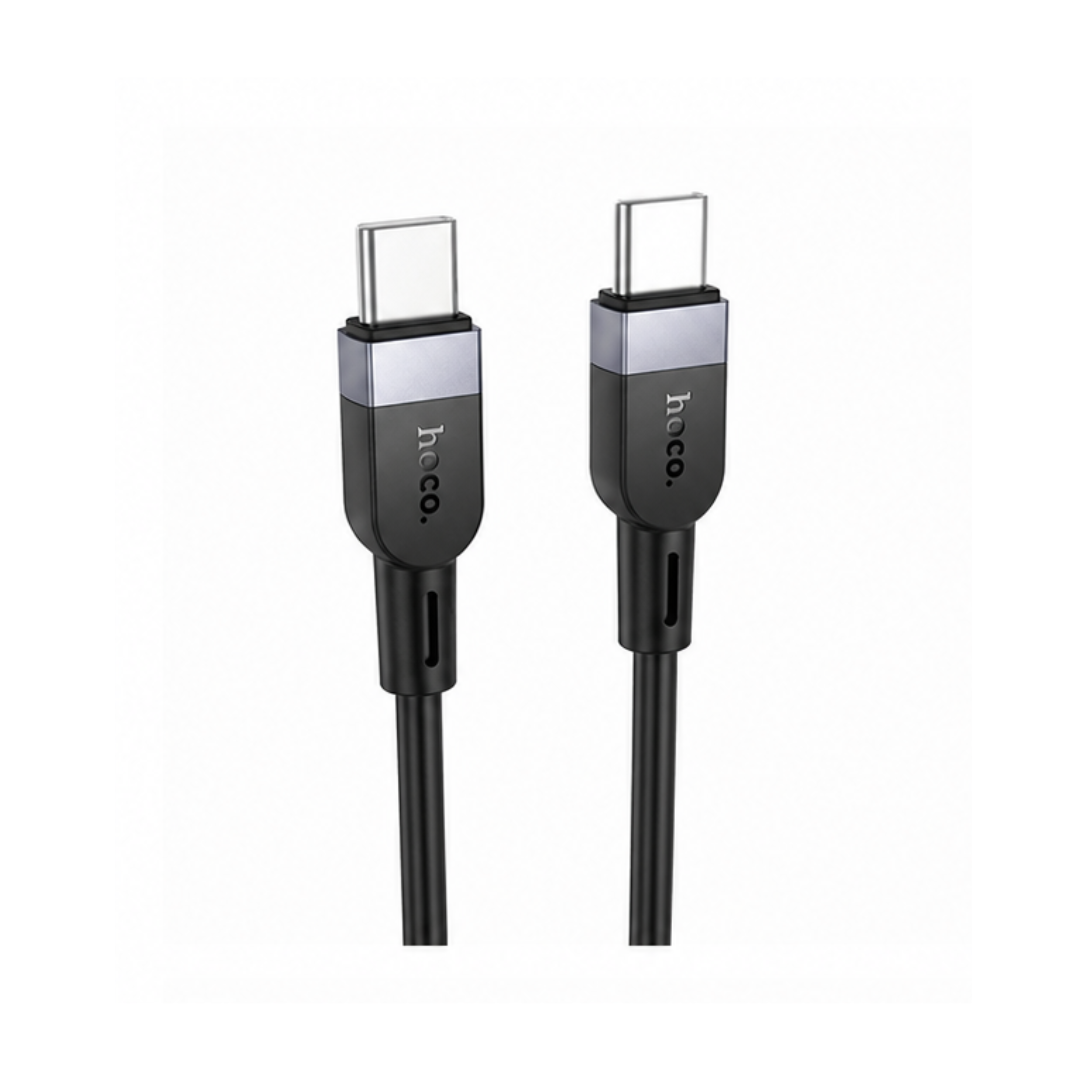 Cable HOCO USB C a USB C de Silicona 60W | 1 m en color negro