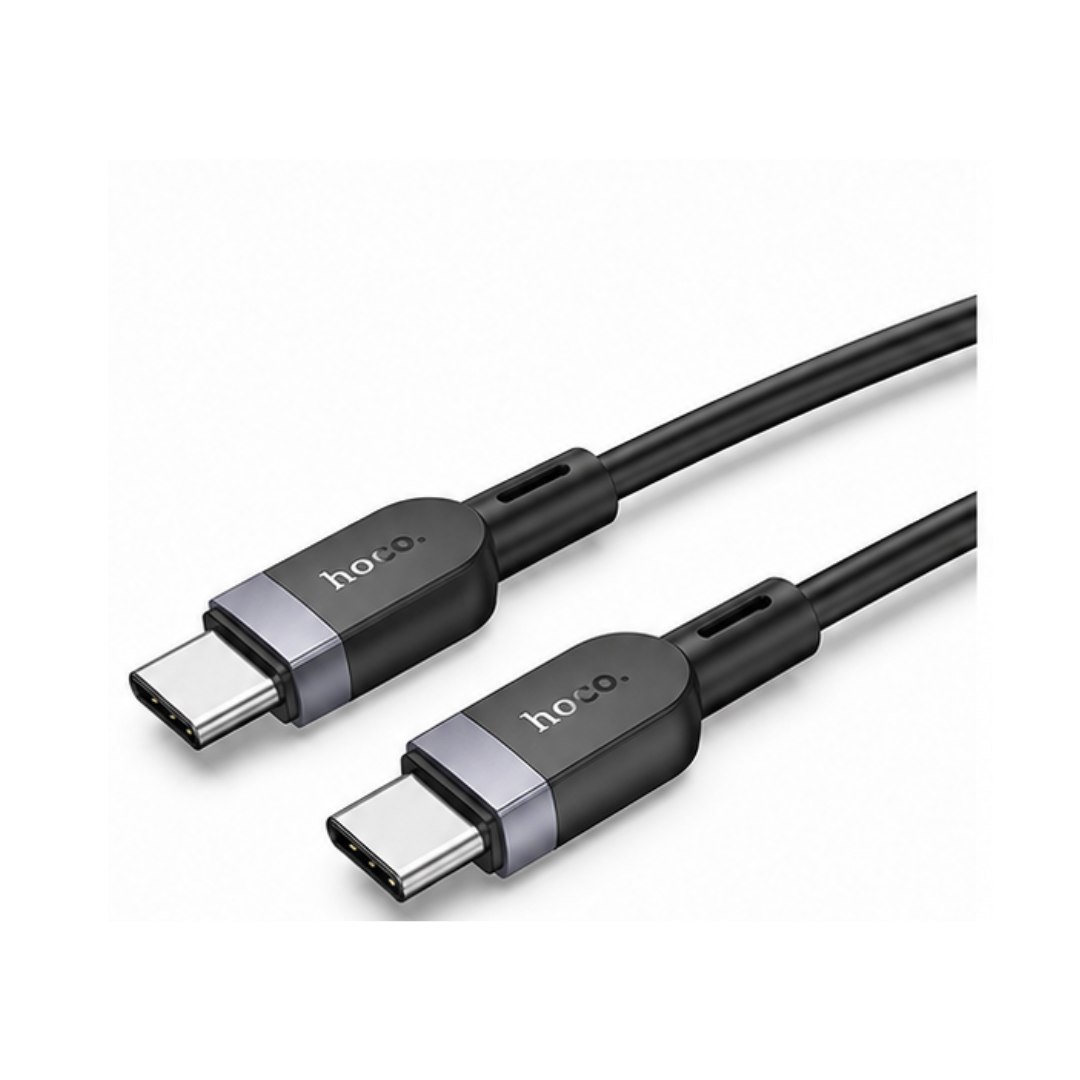 Cable HOCO USB C a USB C de Silicona 60W | 2 m en color negro