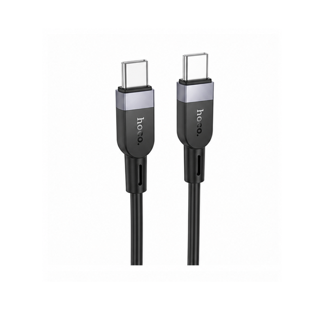 Cable HOCO USB C a USB C de Silicona 60W | 2 m en color negro