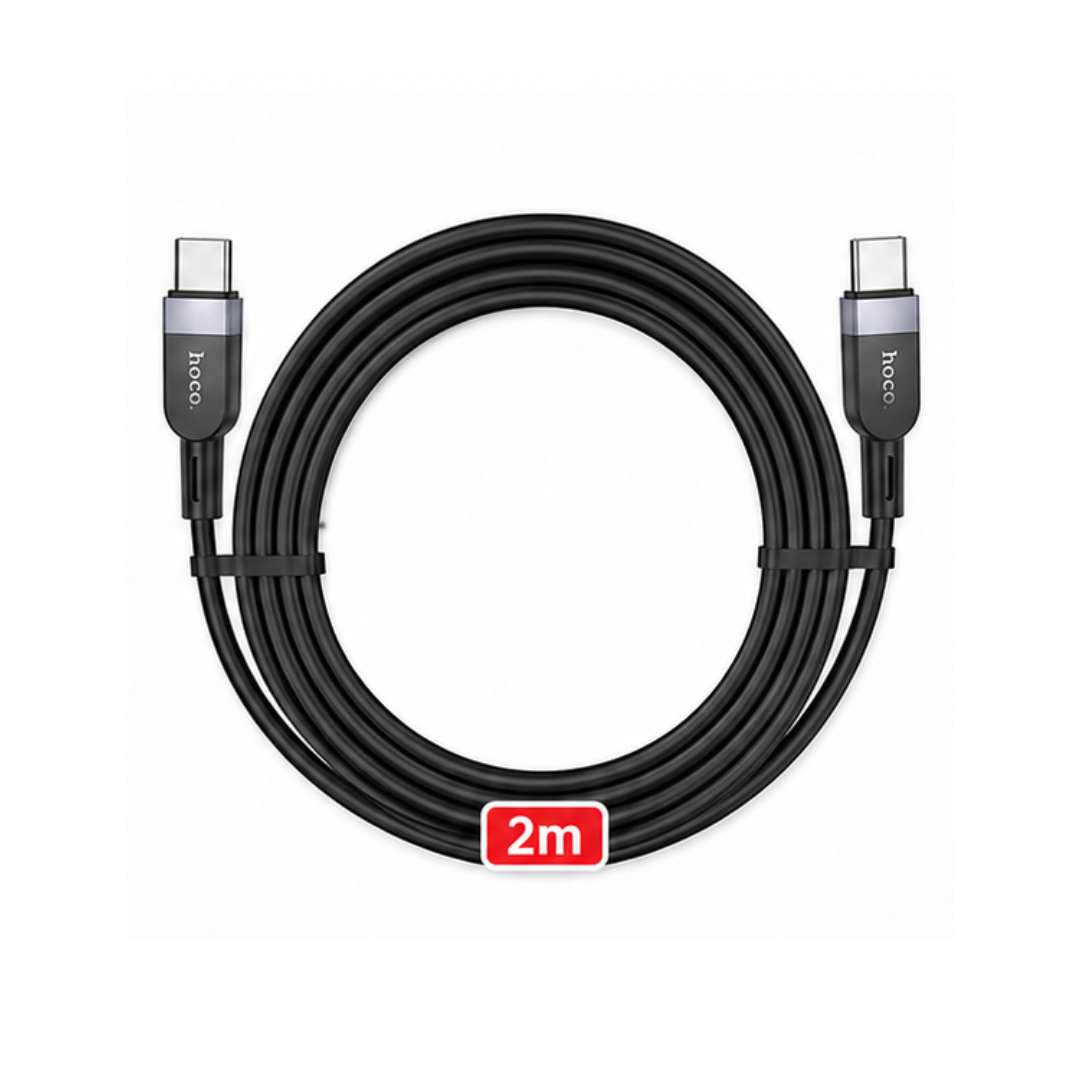 Cable HOCO USB C a USB C de Silicona 60W | 2 m en color negro