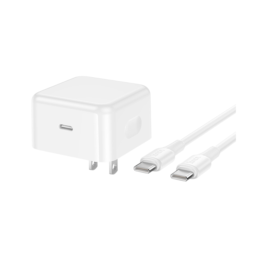 Cable HOCO Kit de Carga USB C PD de 40W con Cable USB C en color blanco