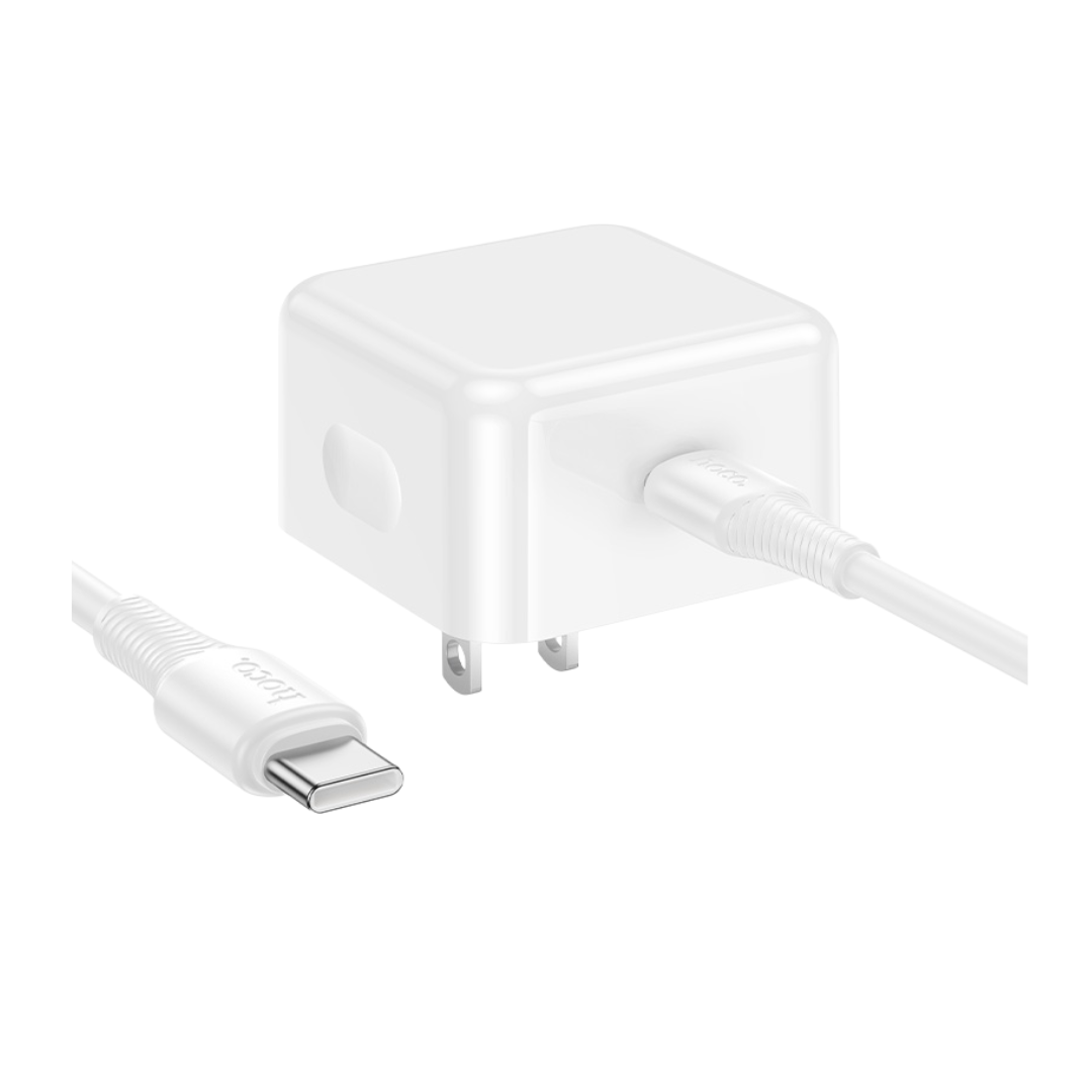 Cable HOCO Kit de Carga USB C PD de 40W con Cable USB C en color blanco