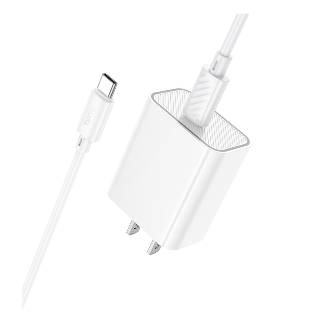 Imagen de Cable HOCO Kit de Carga USB C PD de 20W con Cable USB C en color blanco