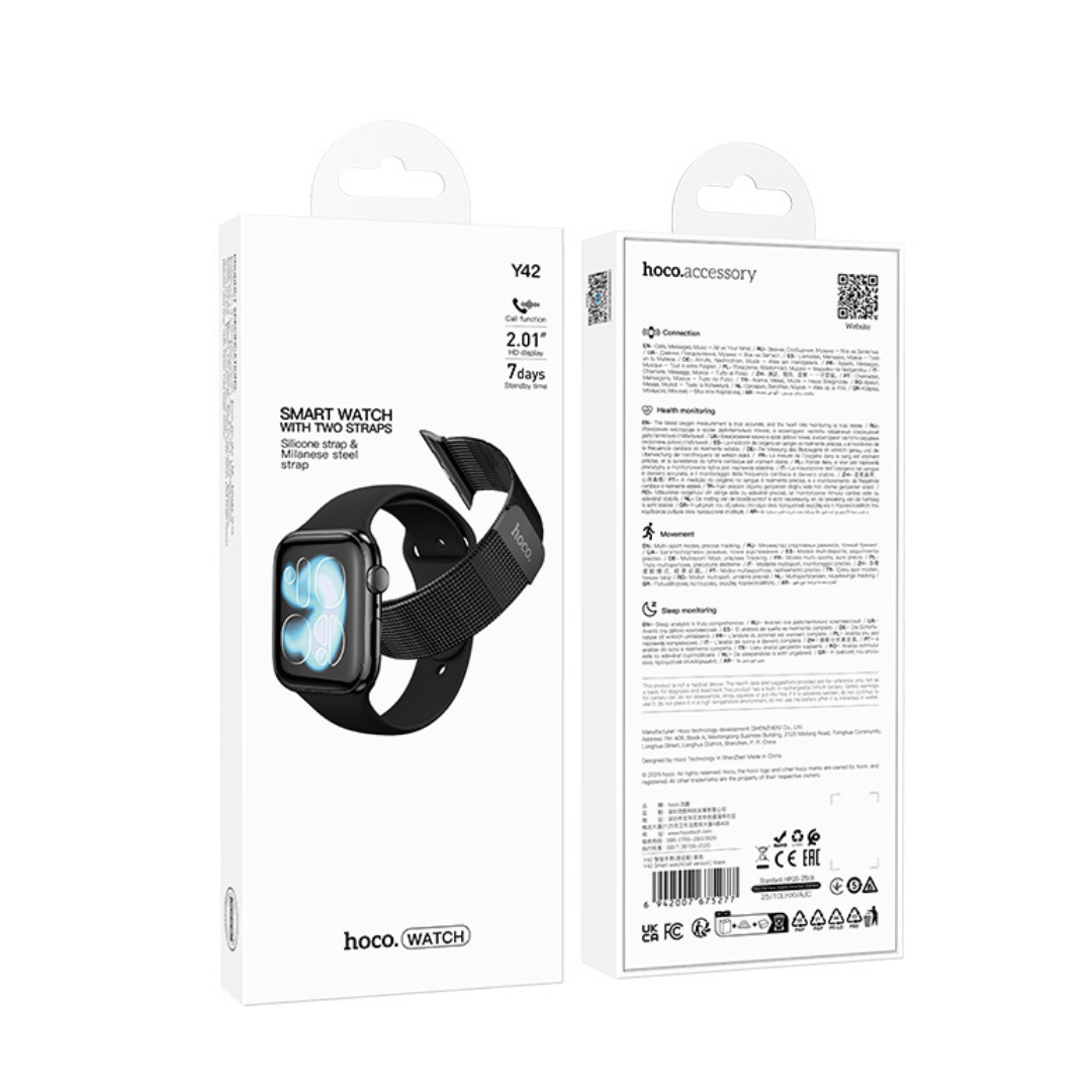Reloj inteligente HOCO Ultra con llamadas en color negro