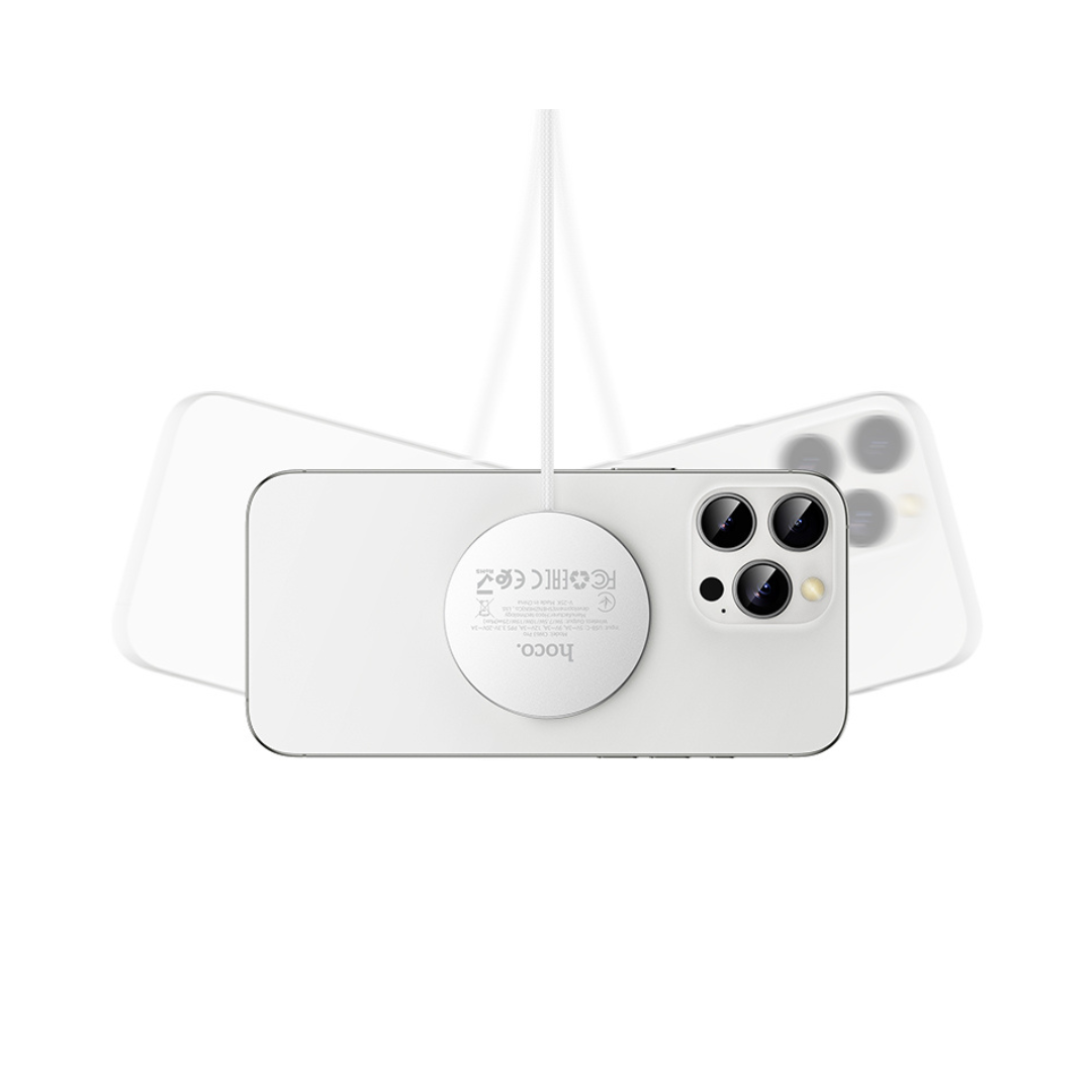 Cargador inalámbrico HOCO Magnético Pro.2 25W en color blanco