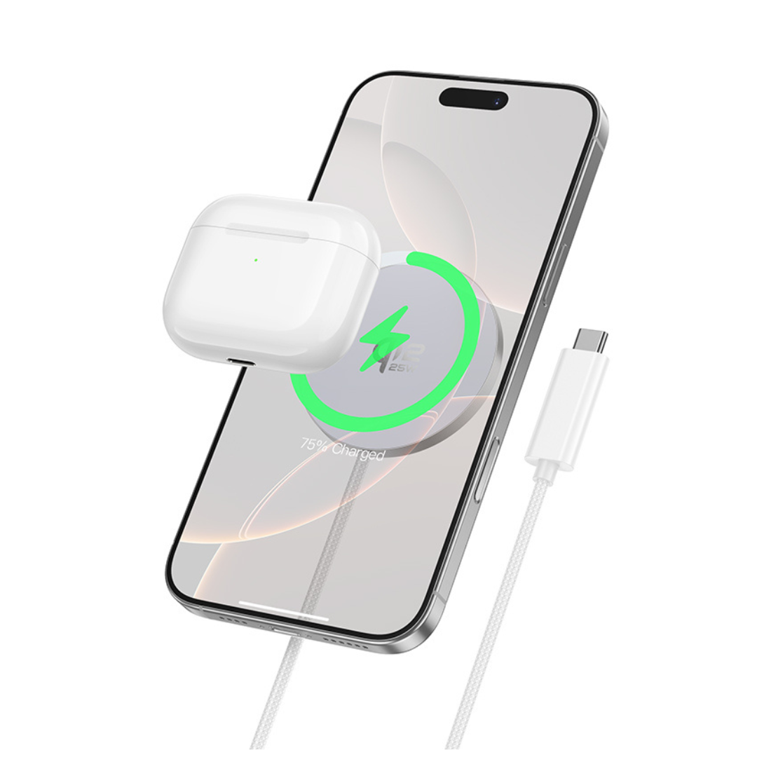 Cargador inalámbrico HOCO Magnético Pro.2 25W en color blanco