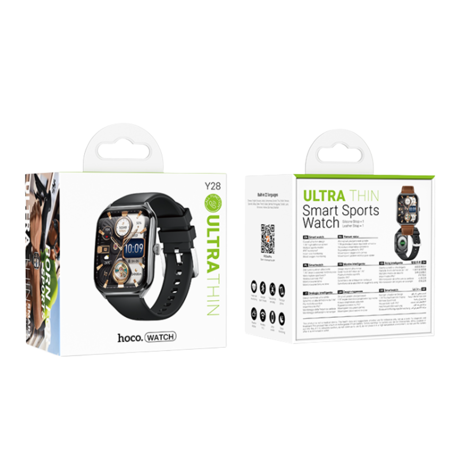 Reloj inteligente HOCO AMOLED con llamadas en color negro