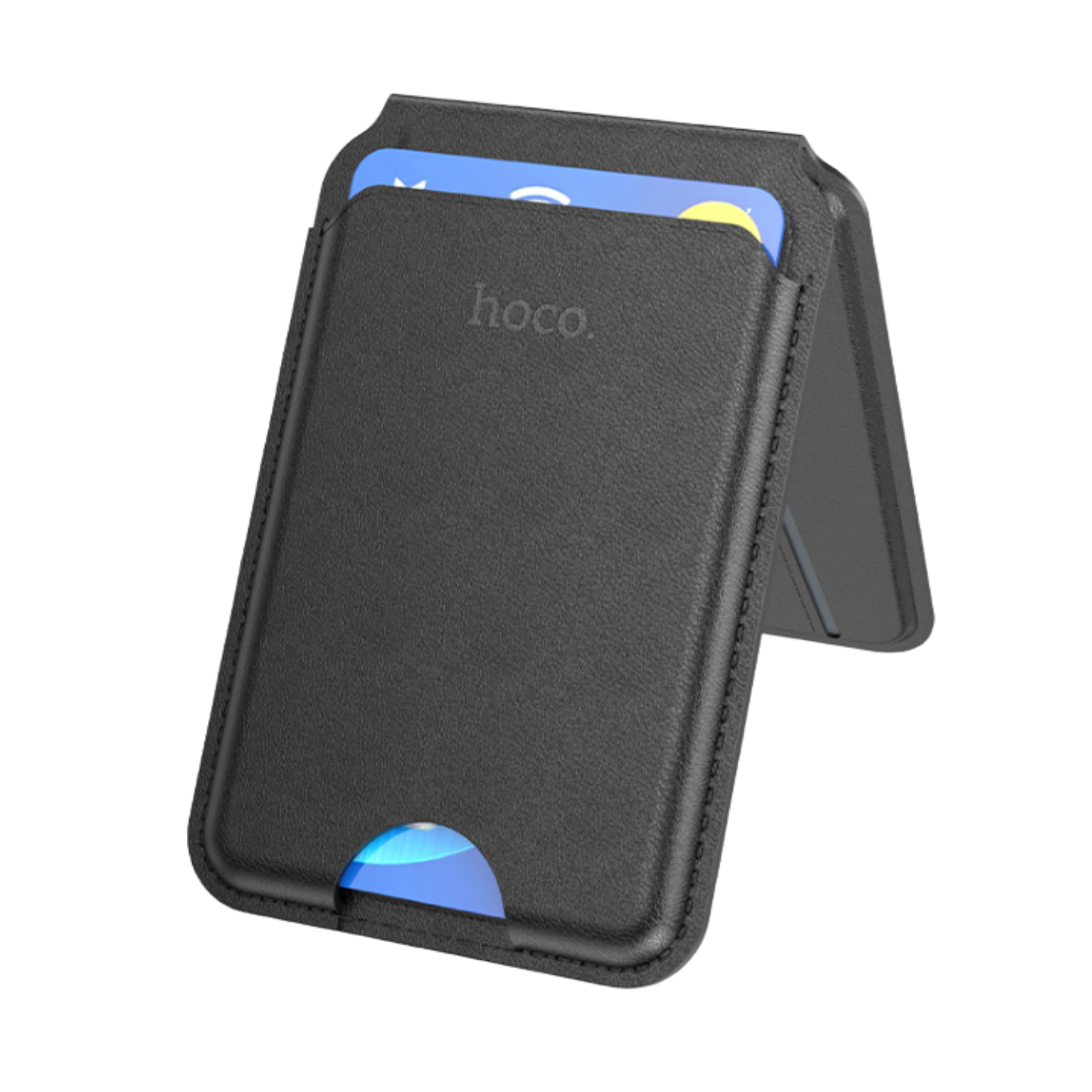 HOCO Idol multifunctional magnetic card holder negro en color negro
