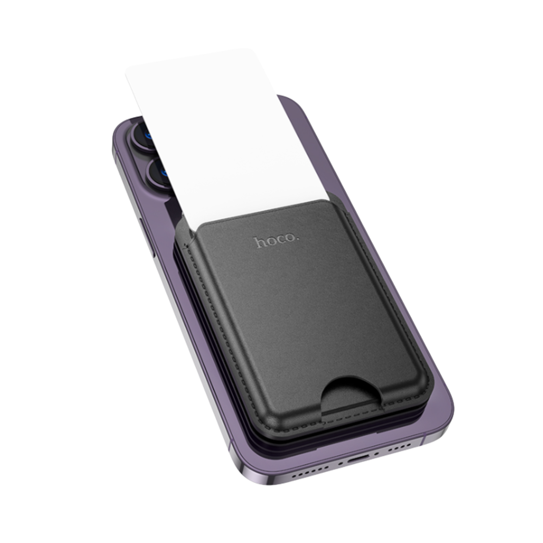 HOCO Idol multifunctional magnetic card holder negro en color negro