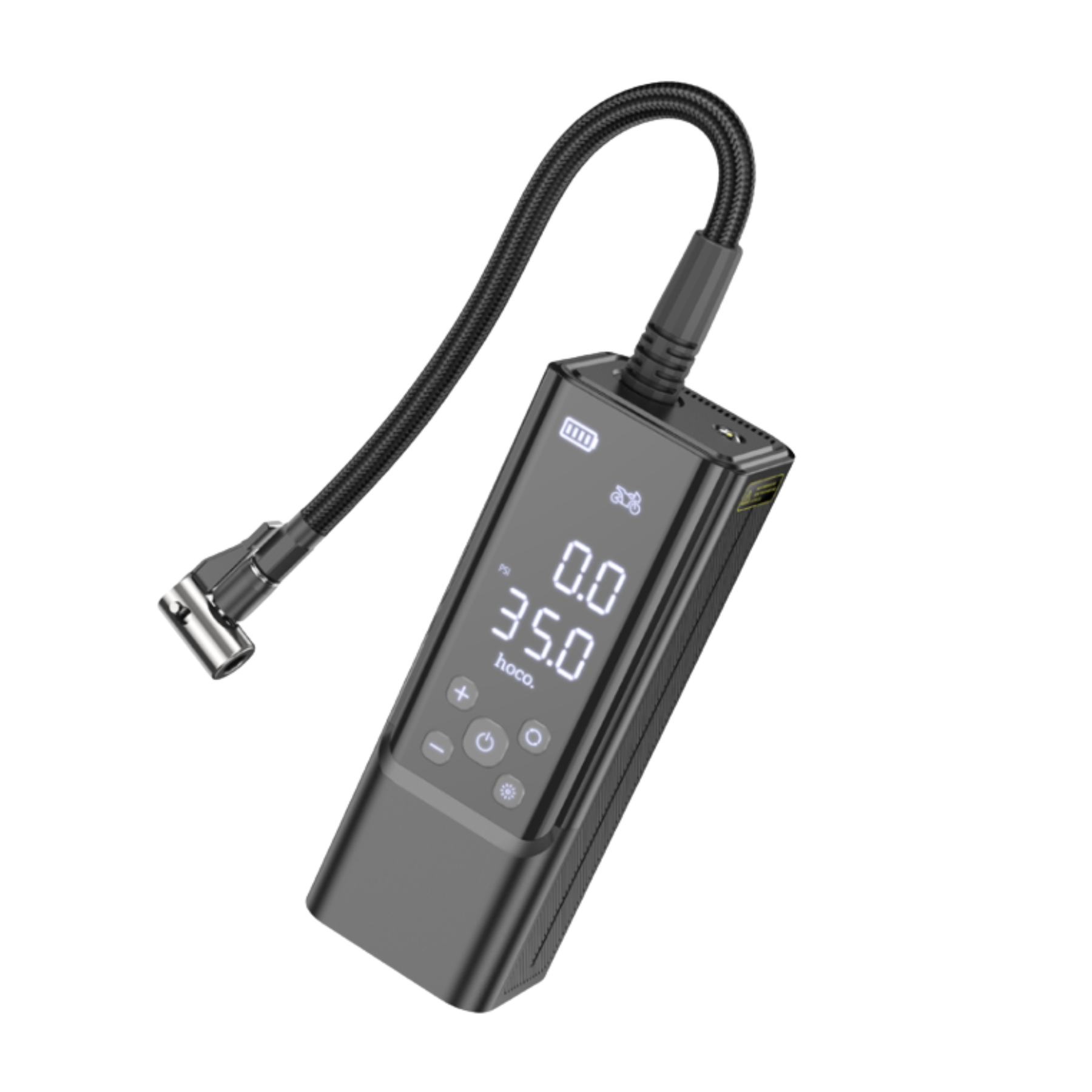 HOCO Maddy portable smart air pump(5,000 mAh) en color negro
