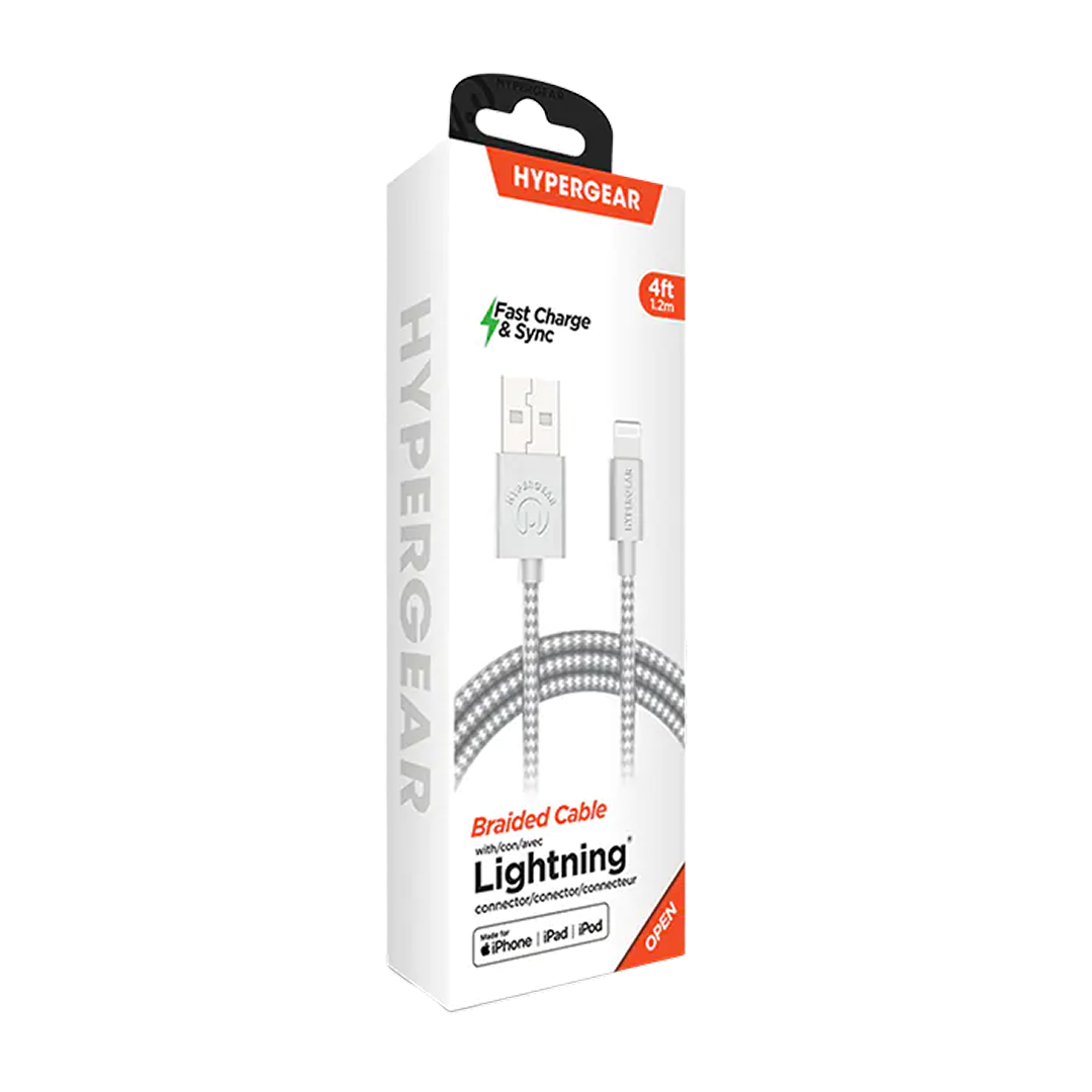 Cable HyperGear MFI Lightning USB Braided de 1.5 metros
