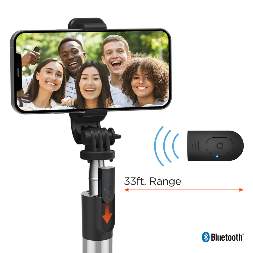 Soporte para fotografía HyperGear Palo trípode de selfie inalámbrico SnapShot en color negro