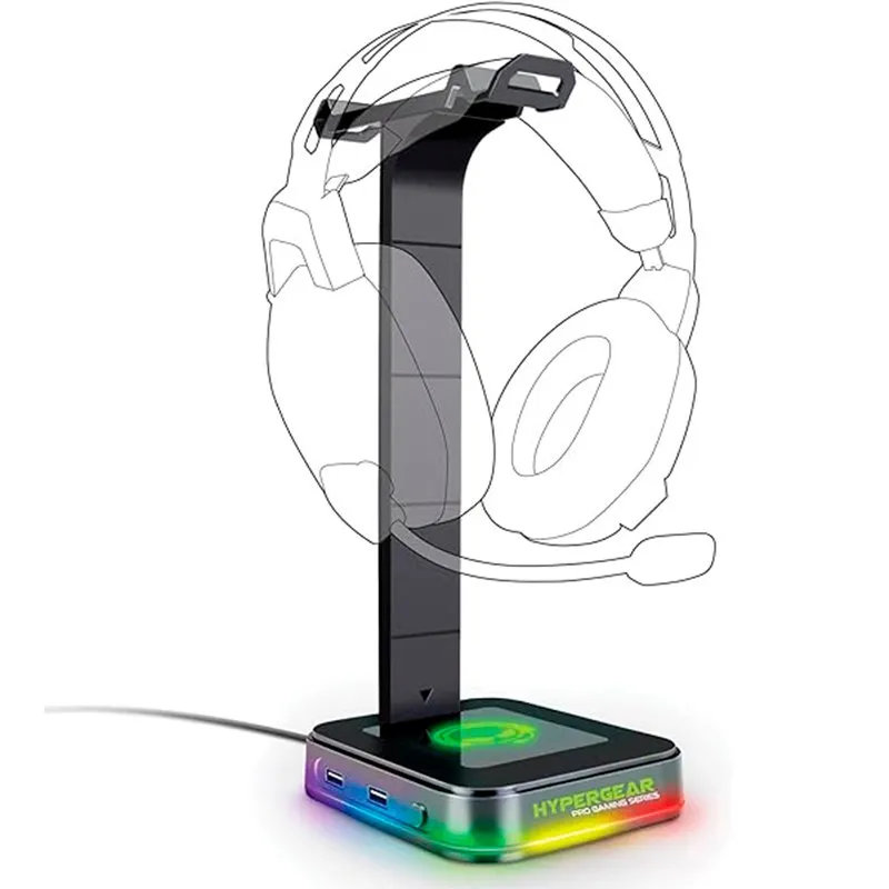Imagen de Audífonos HyperGear Soporte para auriculares Gamer con luces RGB con USB