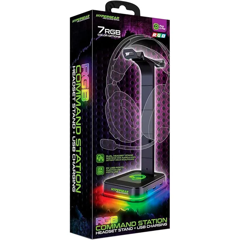 Audífonos HyperGear Soporte para auriculares Gamer con luces RGB con USB