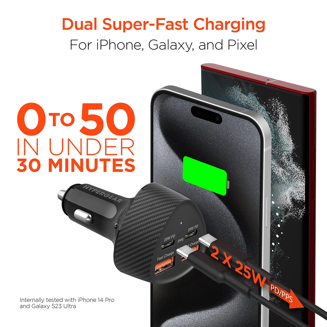 Cargador para automóvil HyperGear Speedboost con cuatro puertos