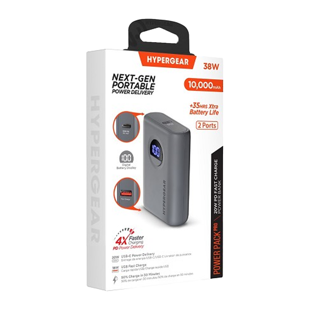 Power bank HyperGear 10,000 mAh 20W en color gris