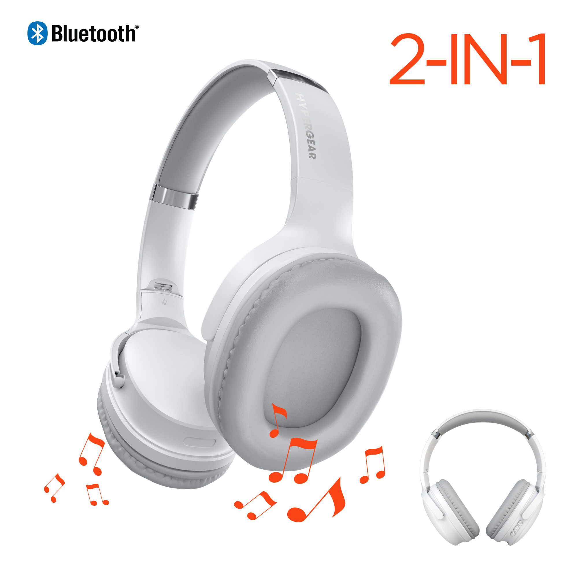 Imagen de Audífonos inalámbricos HyperGear Bocina 2 en 1 inalámbrico Blancos