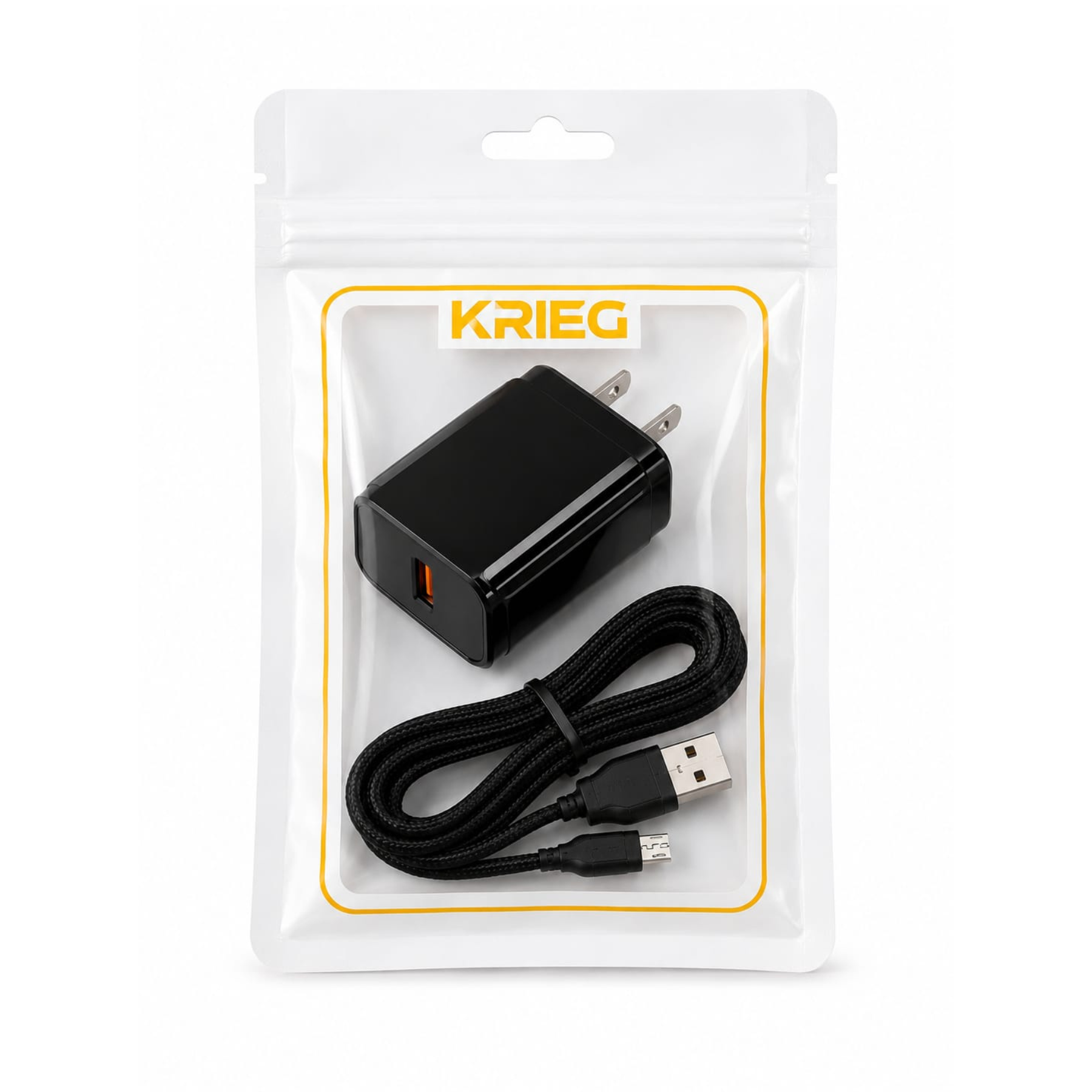 Cargador KRIEG KC 31 18W con cable Micro USB 2 m carga práctica y confiable