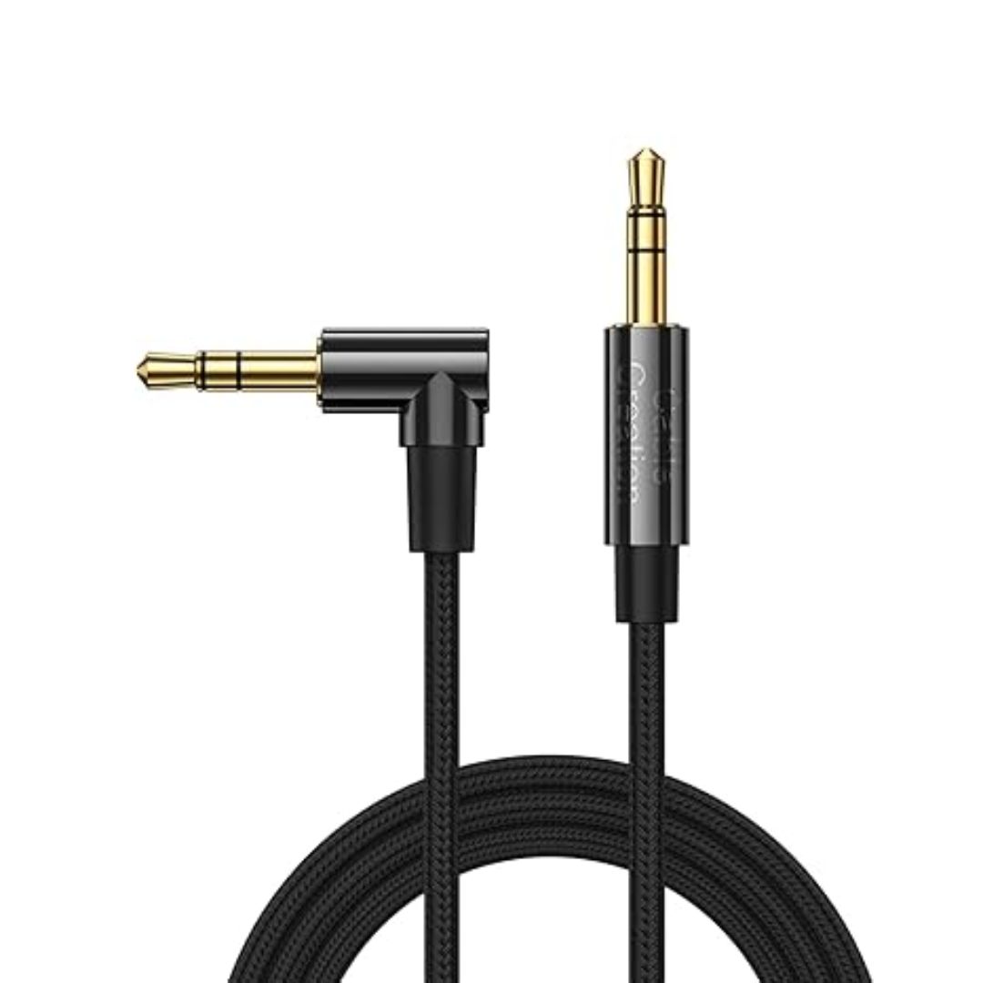 Imagen de Cable KRIEG Auxiliar Angular de 3.5mm a 3.5mm en color negro