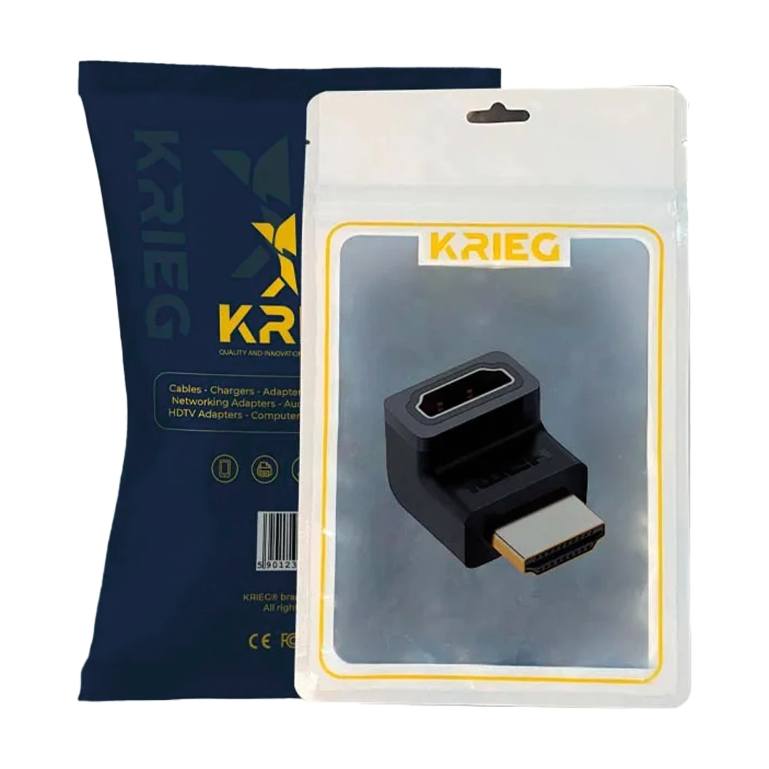 Adaptador KRIEG Adaptador HDMI M a HDMI H 270° en color negro