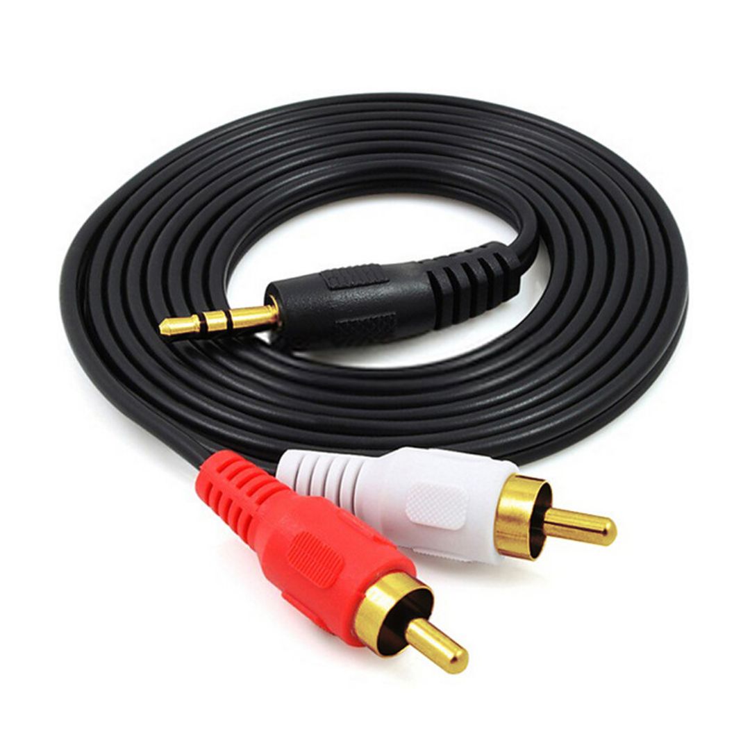 Cable KRIEG KC 20 Cable Estereo 3.5mm a 2RCA de 3 Metros 1×2 en color negro