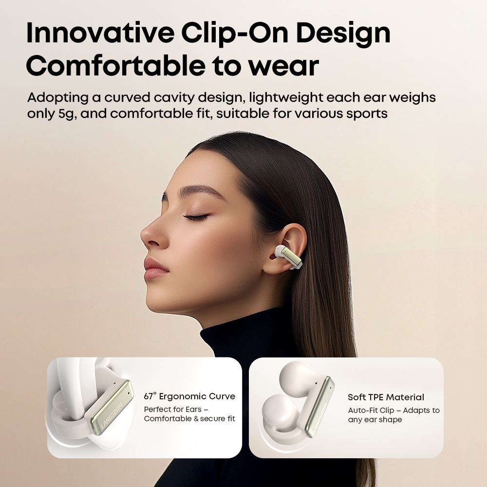 Audífonos inalámbricos Langsdom Bluetooth Estilo Aretes con cancelación de ruido