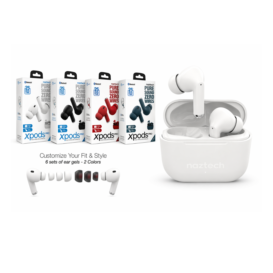 Audífonos inalámbricos Naztech inalámbricos Xpods PRO con Case recargable