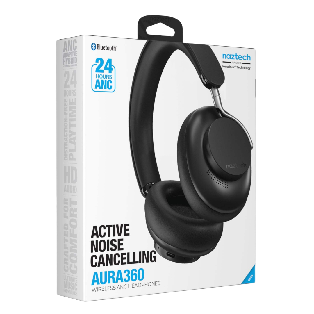 Naztech Aura 360 ANC Wireless Headphones Midnight