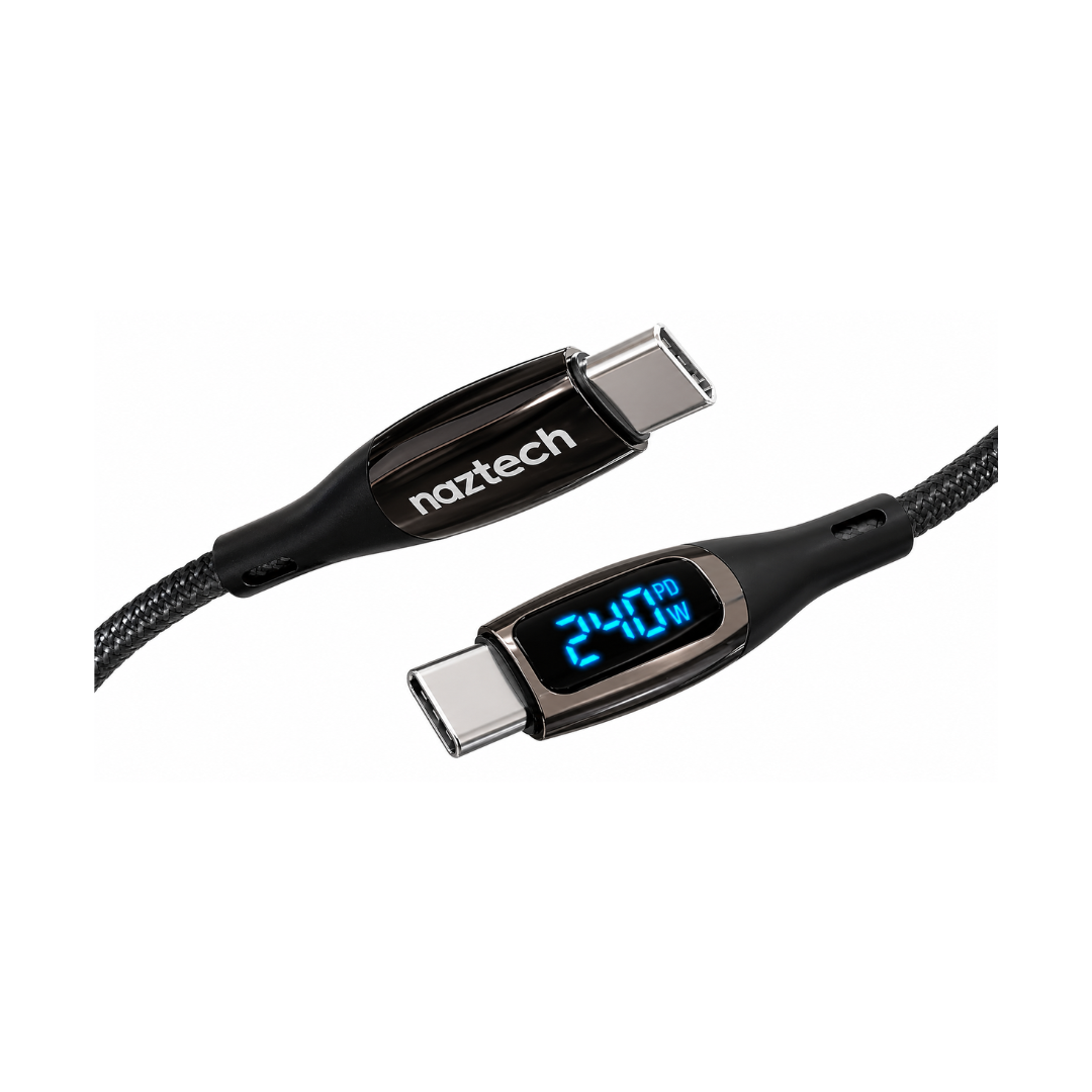 Cable Naztech USB C a USB C 6 ft en color negro