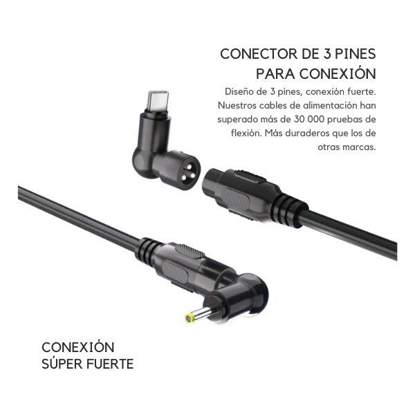 Cargador para laptop PowerPeak 100W en color negro