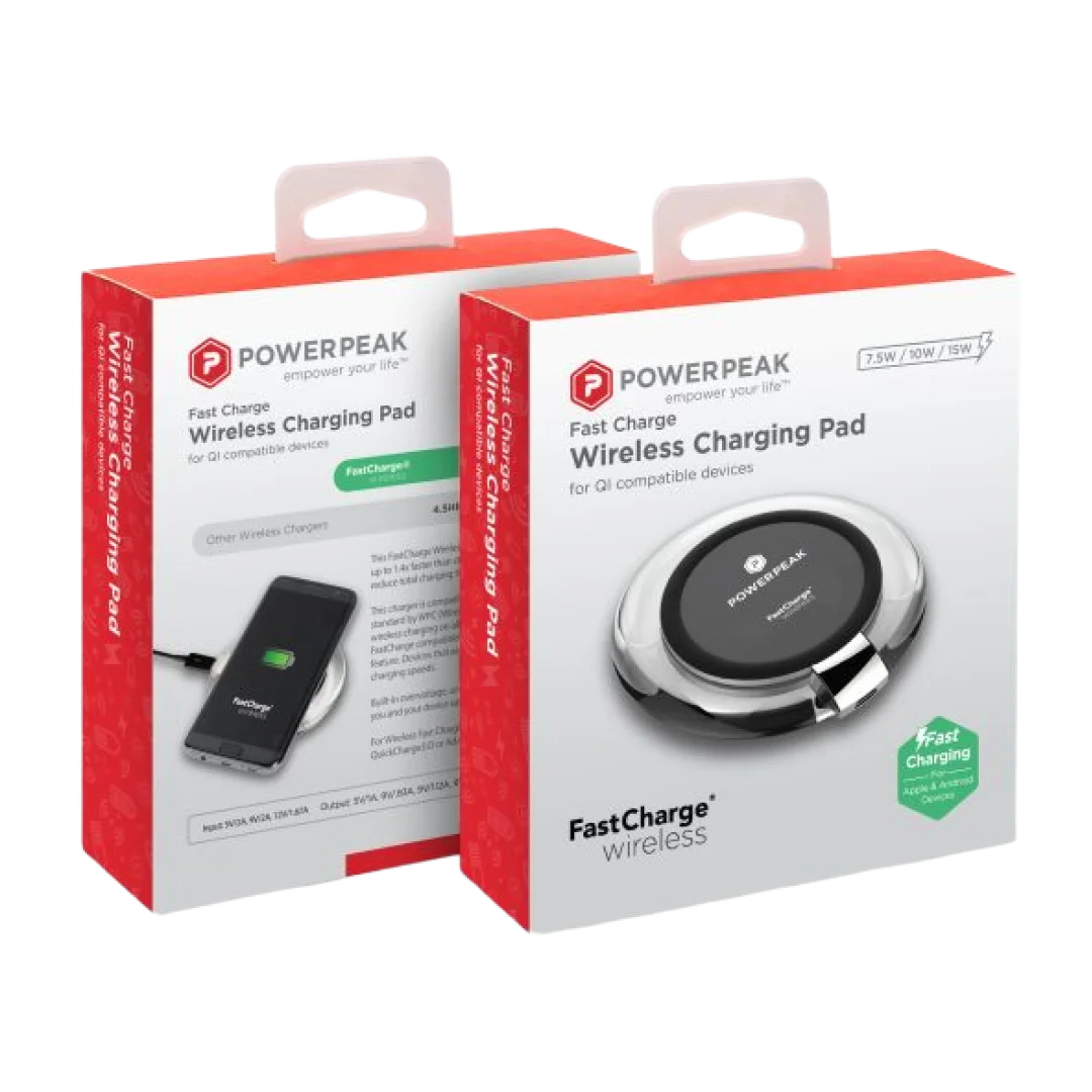 PowerPeak Almohadilla de carga inalámbrica adaptable de carga rápida para 15W