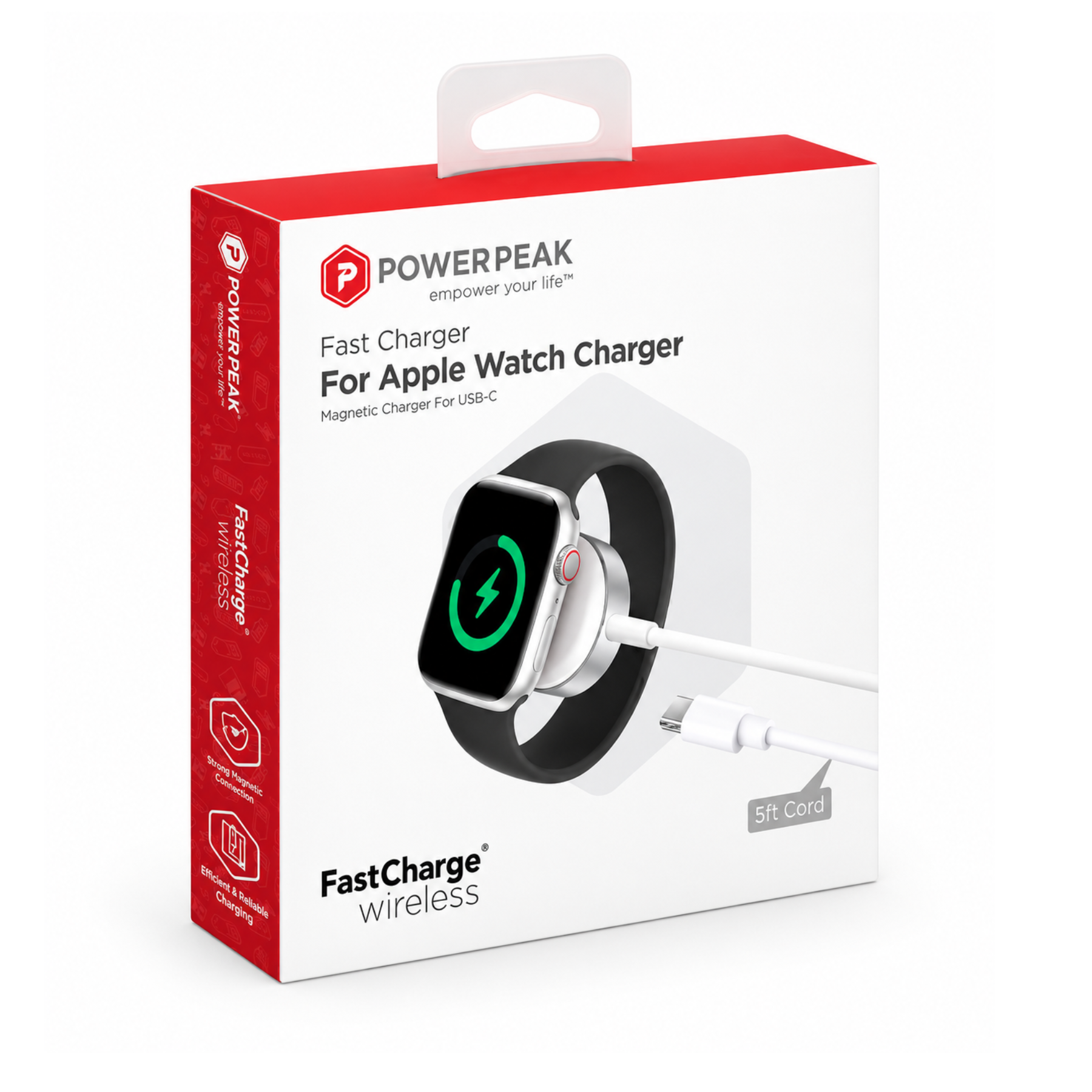 Cable PowerPeak Watch Charging Apple Cable USB C en color blanco