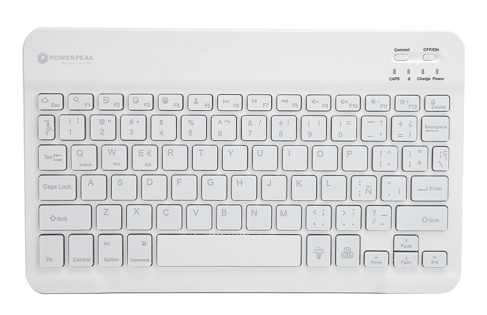 PowerPeak Keyboard Mini Tablet Wireless en color blanco
