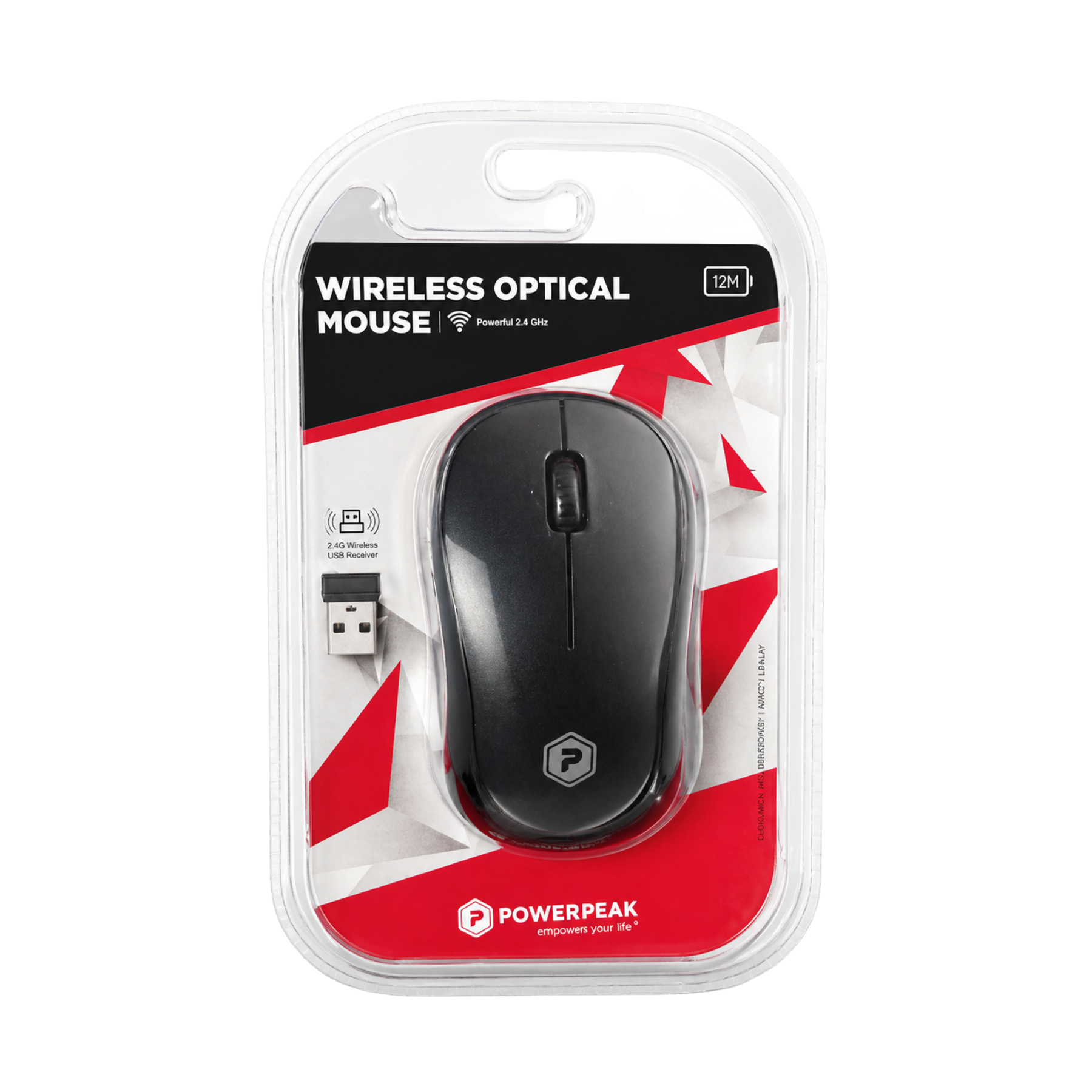 PowerPeak Wireless Optical Mouse 2.4ghz en color negro