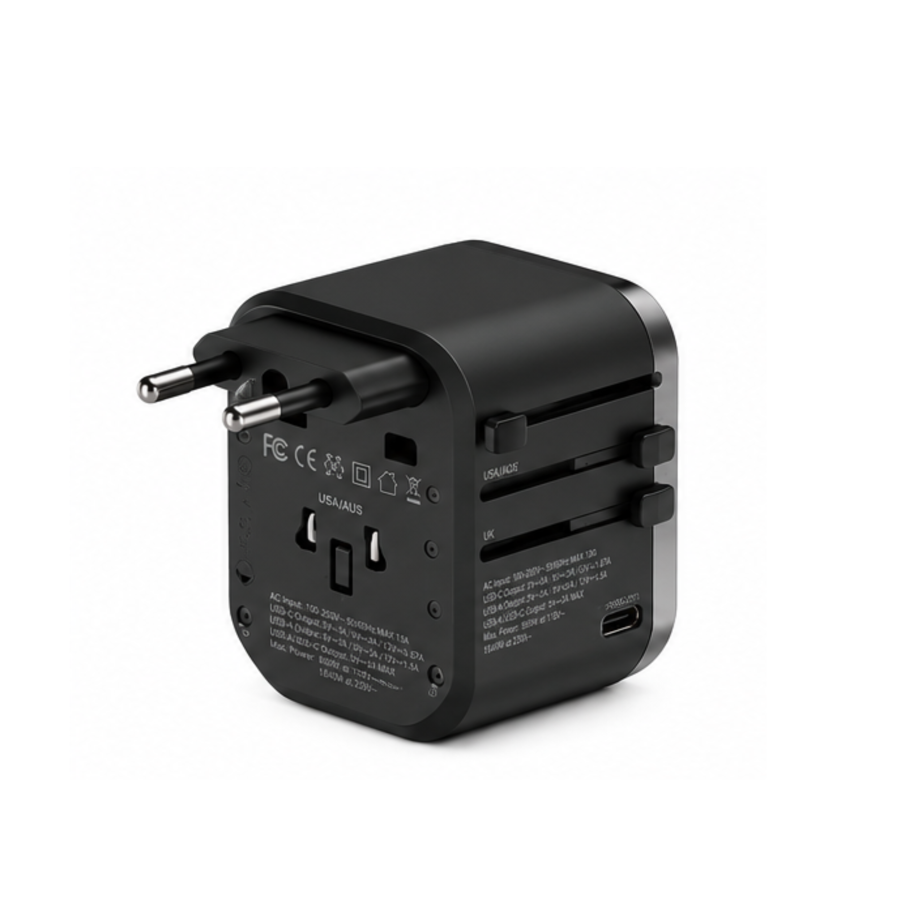 Adaptador PowerPeak Adaptador de corriente internacional USB C 18W PD