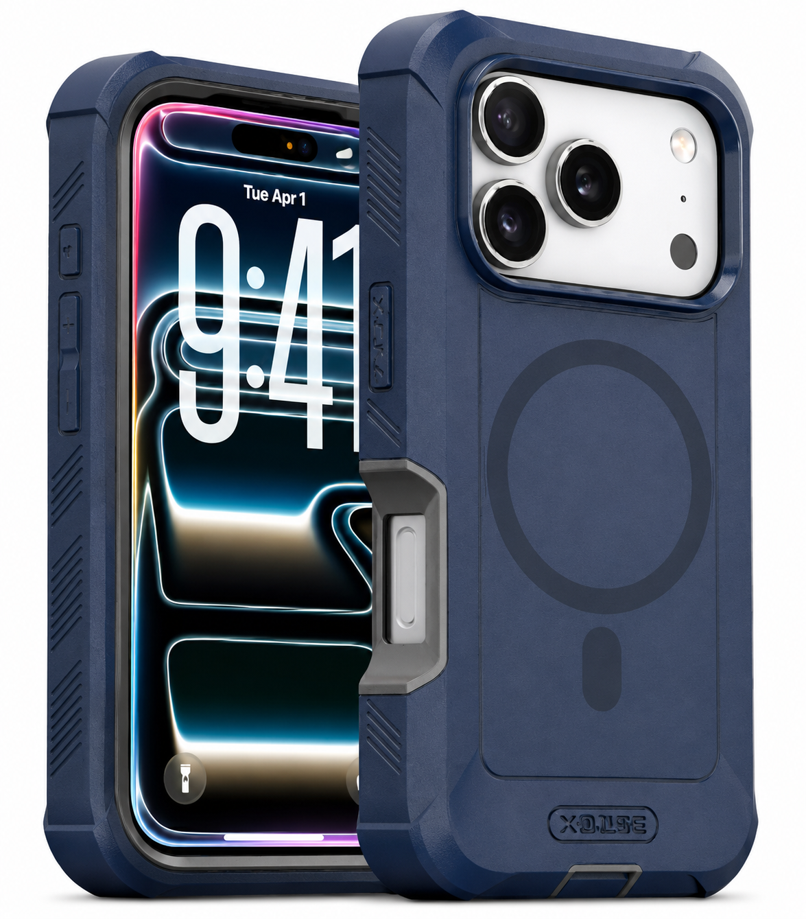 Imagen de Forro XBASE Boulder con MagSafe para iPhone 17 Pro Max en color azul