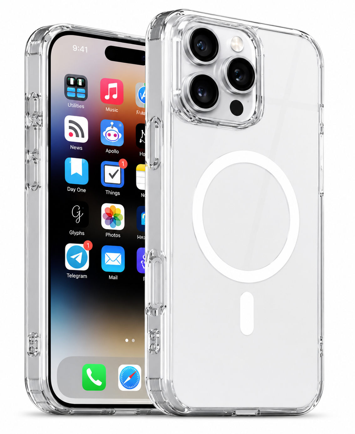 Imagen de Forro XBASE Crystal Slim con MagSafe para iPhone 16 Pro Max color transparente