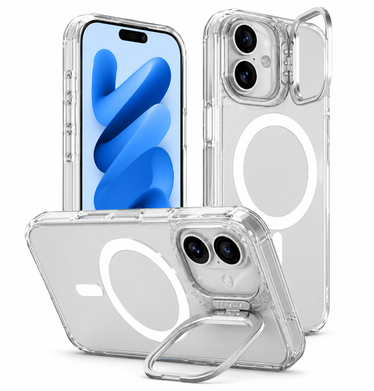 Imagen de Forro XBASE DuoHybrid con base para iPhone 17 color transparente