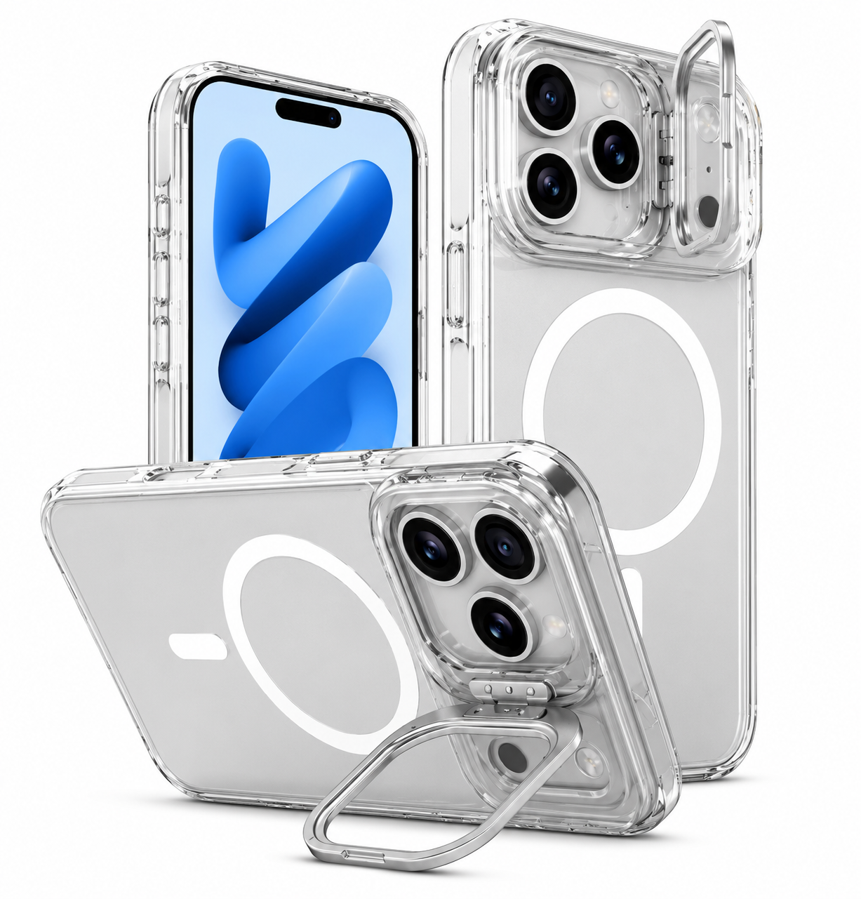 Imagen de Forro XBASE DuoHybrid con base para iPhone 17 Pro Max color transparente