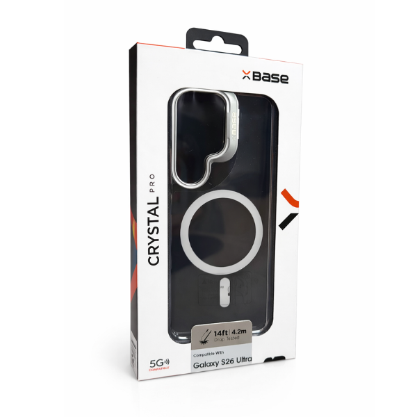 Forro XBASE DuoHybrid con base para Samsung S26 Ultra color transparente
