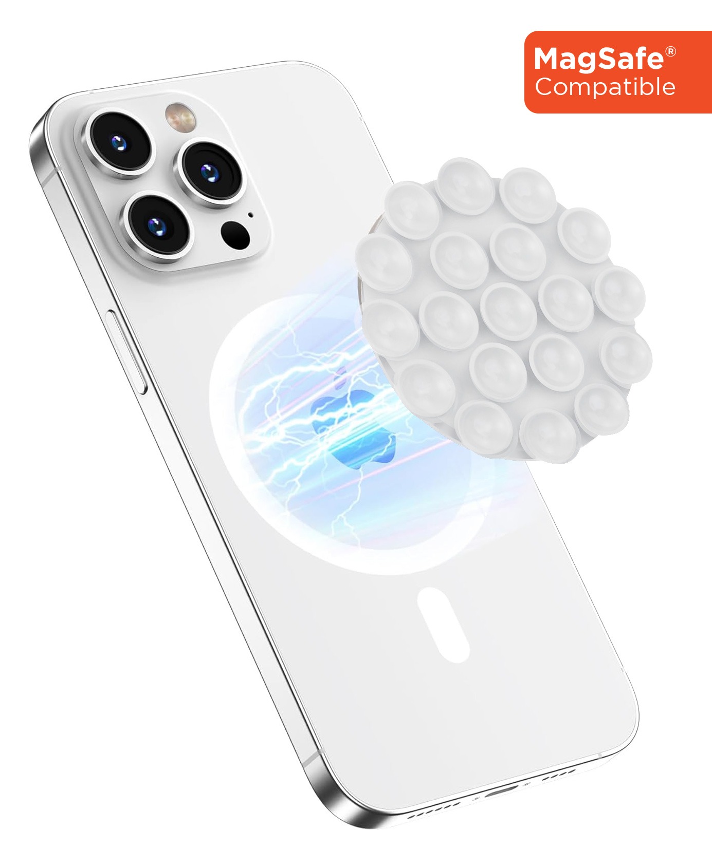 XBASE Octobuddy de solicona redondo con magsafe en color blanco