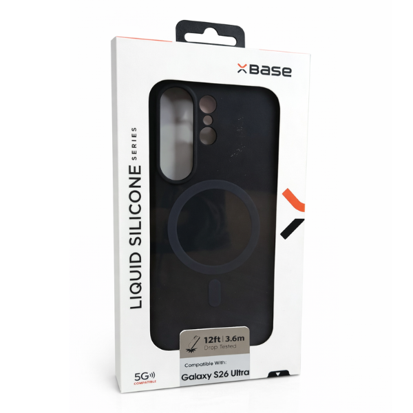 Forro XBASE silicona líquida con MagSafe para Samsung S26 Ultra en color negro