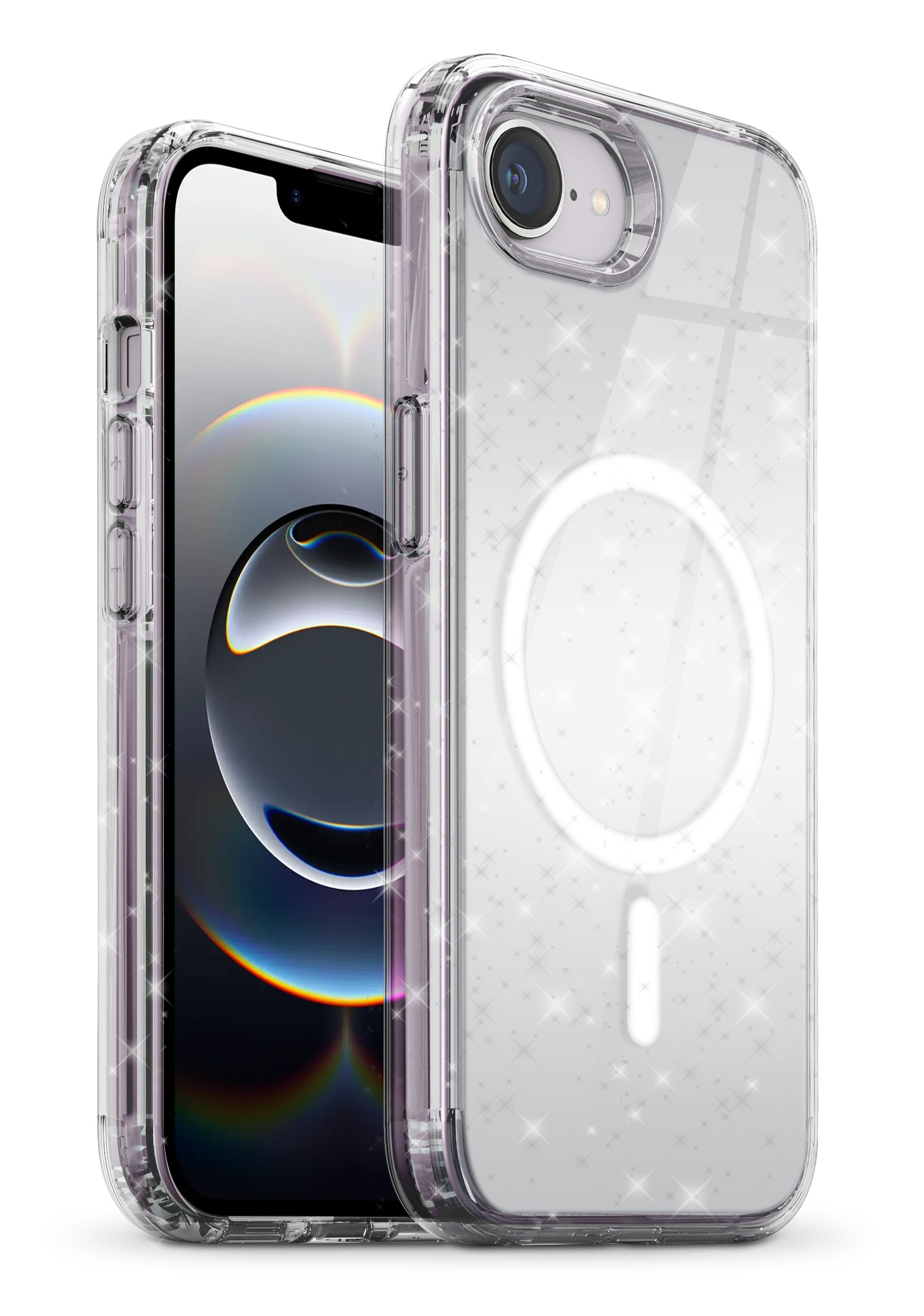 Imagen de Forro XBASE con brillos Sparkleline para iPhone 16E Silver